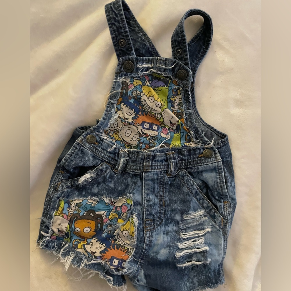 Rare Baby Gap 90s Vintage 12-18 months  Rugrats Overall Shorts collectible